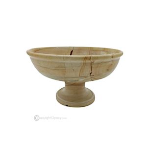 OBSTSCHALE aus Teak-Marmor, handgefertigter dekorativer authentischer Naturstein.