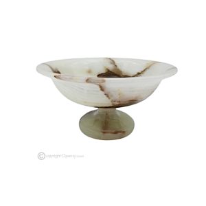 OBSTSCHALE aus Onyx-Iris-Marmor, original handgefertigtes Mittelstück, authentischer Naturstein.