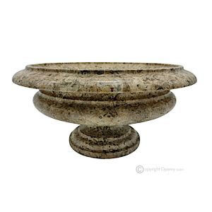 OBSTSCHALE aus Pietra Fossile-Marmor, modernes Design-Mittelstück, handgefertigt aus authentischem Naturstein.