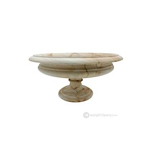 OBSTSCHALE aus Teak-Marmor, originelles Design-Mittelstück, handgefertigt aus authentischem Naturstein.