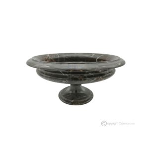 OBSTSCHALE aus Nero Michelangelo-Marmor, handgefertigtes Herzstück, modernes Design, authentischer Naturstein.