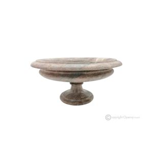 OBSTSCHALE aus Rosso Prezioso-Marmor, original handgefertigtes Herzstück, authentischer authentischer Naturstein.