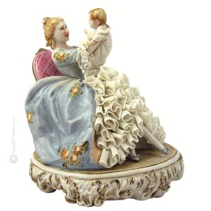 MUTTER MIT BABY 1077 Capodimonte Porzellan Figur Barock handgemacht elegant stilvoll exklusiv