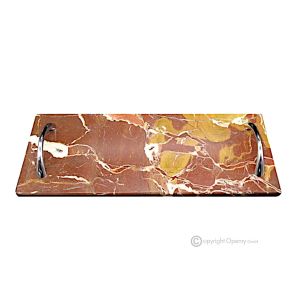 Tablett aus rotem Jaspis-Marmor, modernes handgefertigtes Design, Naturstein mit einzigartigen Maserungen.