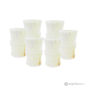6er Set Onyx-Marmor-Gläser, unbehandelter Naturstein nur für Wasser, handgefertigt.