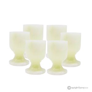 6er Set Gläser aus grünem Onyx-Marmor, unbehandelter Naturstein nur für Wasser, handgefertigt.