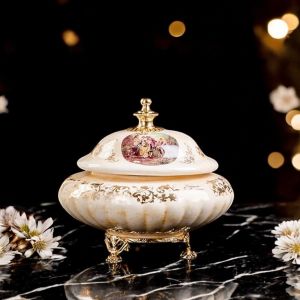 Schmuckschatulle, Schatulle im Barockstil, edle Keramikschatulle, handgefertigt.