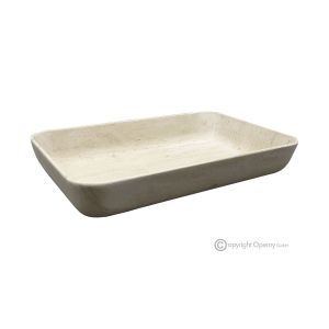 MITTELSTÜCK aus authentischem und elegantem Naturstein in Beige, Mokka-Creme, handgefertigt.