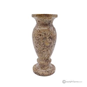 VASE, Amphore aus echtem Fossilstein, handgefertigt, elegantes und raffiniertes Design.