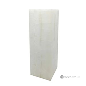 LAMPE aus Eis-Onyx-Marmor, authentischer Naturstein, luxuriöses Dekorationsstück, handgefertigt.