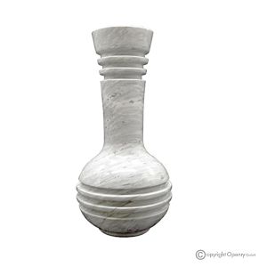 VASE aus Bardiglio-Marmor, kostbarer Naturstein, handgefertigt, dekorativ.