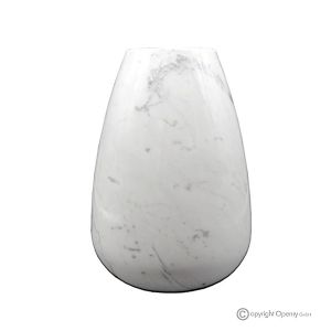 VASE aus weißem Carrara-Marmor, wertvoller Naturstein, handgefertigt, dekorativ.