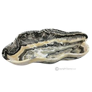 MITTELSTÜCK aus Zebra-Onyx, echtem Naturstein, ein Luxusstück mit raffiniertem Design.