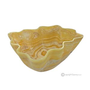 MITTELSTÜCK aus Honig-Onyx, authentischer Naturstein, elegantes handgefertigtes Luxuselement.