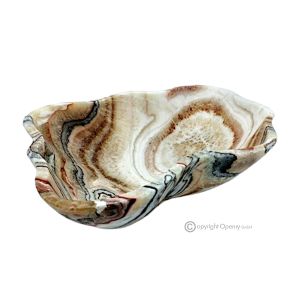 MITTELSTÜCK aus Zebra-Onyx, authentischem Naturstein, ein Element handgefertigten Luxus.