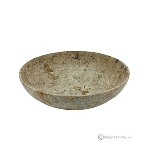 SCHALE aus echtem Fossilstein, mit elegantem und raffiniertem Design, handgefertigt.