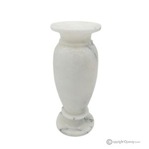VASE, Amphore aus echtem weißem Ibiza-Marmor, handgefertigt, elegantes und raffiniertes Design.
