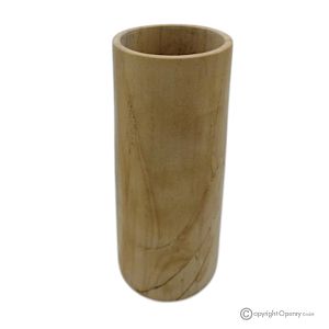 Zylindrische VASE aus Teakmarmor, authentischem Naturstein, handgefertigt, raffiniertes Design.