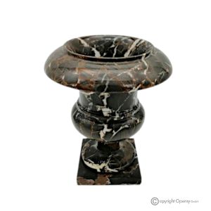 Medici-VASE aus schwarzem Michelangelo-Marmor, echter Naturstein, handgefertigt.