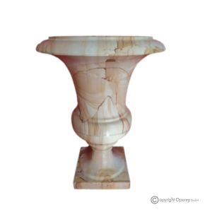 Medici-VASE aus Teakmarmor, echter Naturstein, handgefertigt, exklusives Design.