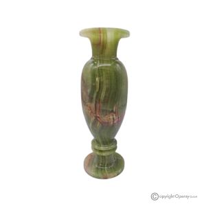 VASE, Amphore aus grünem Onyxmarmor, echter Stein, handgefertigt, elegantes Design.