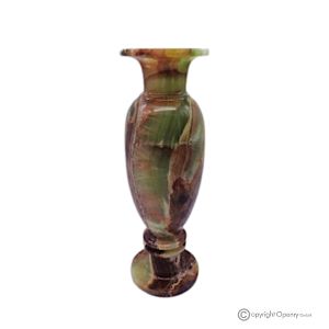 VASE, Amphore aus grünem Onyxmarmor, echter Stein, handgefertigt, dekorativ und elegant.