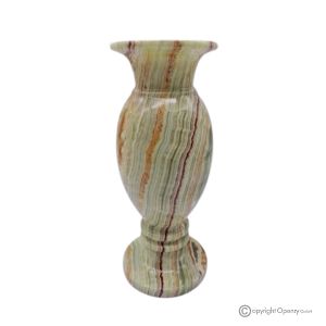 VASE, Amphore aus grünem Onyxmarmor, echter Naturstein höchster Qualität, handgefertigt.