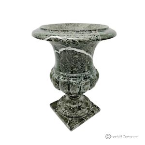 Medici-VASE aus grünem Marmor, Naturstein, handgefertigt, elegantes und klassisches Design.