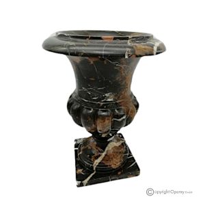 Medici-VASE aus schwarzem Michelangelo-Marmor, Naturstein, handgefertigt, elegantes Design.