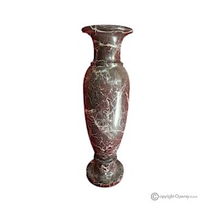 VASE, Amphore aus rotem Levanto-Marmor, echter Stein, handgefertigt, elegantes und klassisches Design.