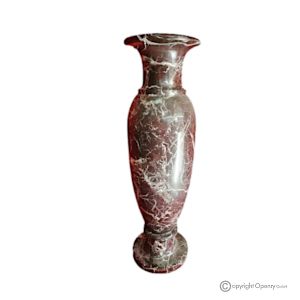 VASE, Amphore aus rotem Levanto-Marmor, echter Stein, handgefertigt, elegantes und klassisches Design.
