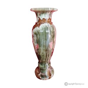 VASE, Amphore aus grünem Onyxmarmor, authentischer Qualitätsstein, handgefertigt, elegantes Design.
