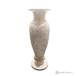 VASE, Marmoramphore, hochwertiger authentischer Fossilstein, handgefertigt, elegantes Design.