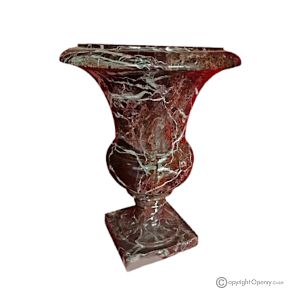 Medici-VASE aus rotem Levanto-Marmor, hochwertiger Naturstein, handgefertigt, elegantes Design.
