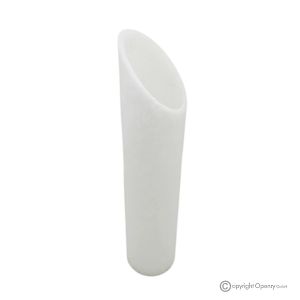 Blumenvase aus weißem Onyxmarmor, hochwertiger Naturstein, modernes handgefertigtes Design.