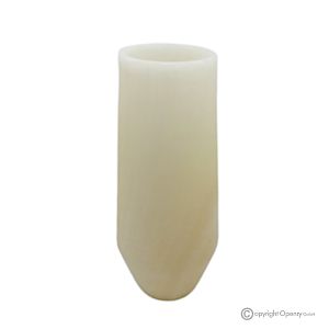 BLUMENVASE aus weißem Onyxmarmor, hochwertiger Naturstein, modernes Design, handgefertigt.