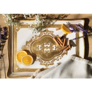 Holztablett, fein von Hand mit 24-Karat-Blattgold im Herzen von Florenz verziert.