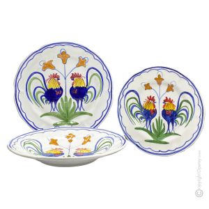 PIATTI GALLETTI Kollektion Tellerset Set Teller Geschirrset  handgemachte Castelli Keramik Made in Italy