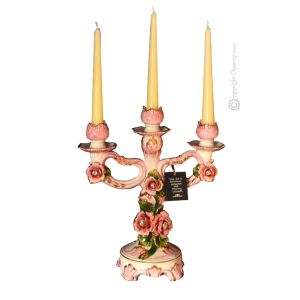 BOUGEOIR MAISON Bougeoirs Céramique Style Barock Créations Artistiques Ou 24k Made Italy.