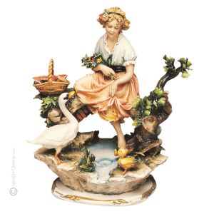 FRÄULEIN AM TEICH Capodimonte Porzellan Figur handbemalt Italienisches Design exklusiv 