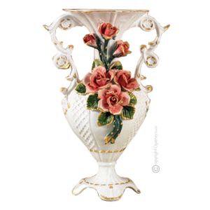 VASE Italienische Keramik Vase handgemacht 24k Goldfarbe