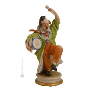 MASKE 728 Capodimonte Porzellan CLOWN Figur handbemalt elegant stilvoll Wohnkultur exklusiv 