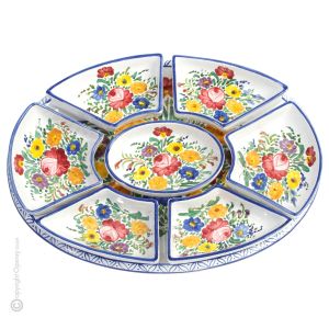 FIORACCIO Vorspeisenteller, authentische Castelli-Kunstkeramik, handgefertigt und bemalt.