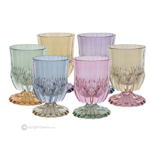 ADA-Set mit 6 authentischen, modernen, handbemalten Wassergläsern aus hochwertigem Glas.