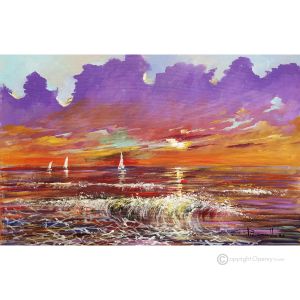 SONNENAUFGANG SALENTIN Acrylgemälde auf Leinwand modern Made in Italy