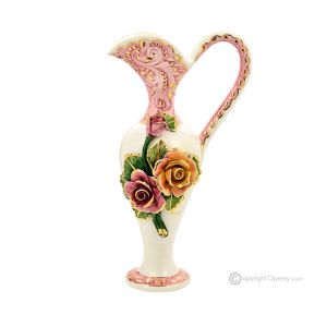 ANFORA  Italienische Keramik Vase handgemacht 24k Goldfarbe Barockstil handbemalt