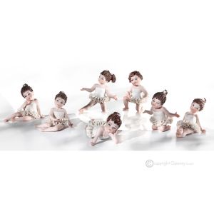 BALL - Capodimonte, 7 Ballerinas aus feinem Porzellan, Eleganz und Poesie.