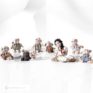 SCHNEEWITTCHEN MIT 7 ZWERGEN Capodimonte-Porzellanfiguren, der Zauber der Märchen in der italienischen Kunst.