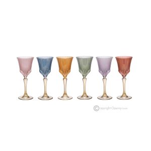 CALLE Set mit 6 authentischen handbemalten Stielgläsern aus hochwertigem Glas.