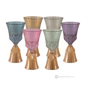 CANALETTO Set mit 6 authentischen handbemalten Weingläsern mit Stiel aus hochwertigem Glas.